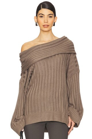 WeWoreWhat Oversized Off Shoulder Sweater in Stone from Revolve.com | Revolve Clothing (Global)