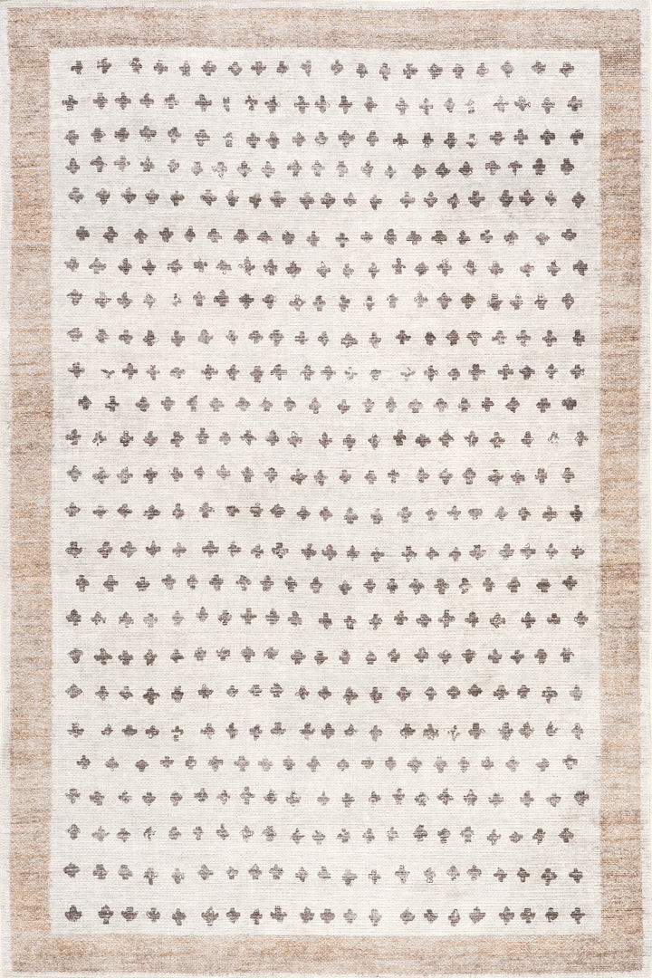 Sol Small Cross Washable Rug | Taupe | Rugs USA