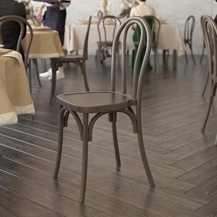 Flash Furniture Hercules Commercial Indoor/Outdoor Thonet Style Chair, Wood Look, Weather-Resista... | Amazon (US)