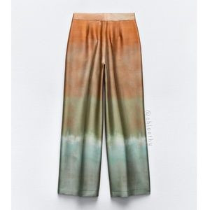 Zara TIE DYE PRINT WIDE LEG PANTS | Poshmark