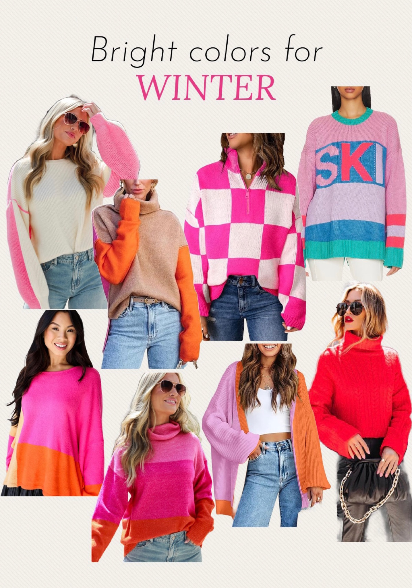 Bright winter sweaters 🩷💛🧡 

#LTKstyletip #LTKfindsunder100 #LTKfindsunder50