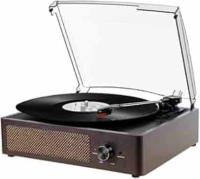 Vinyl Record Player Turntable with Built-in Bluetooth Receiver & 2 Stereo Speakers, 3 Speed 3 Siz... | Amazon (US)