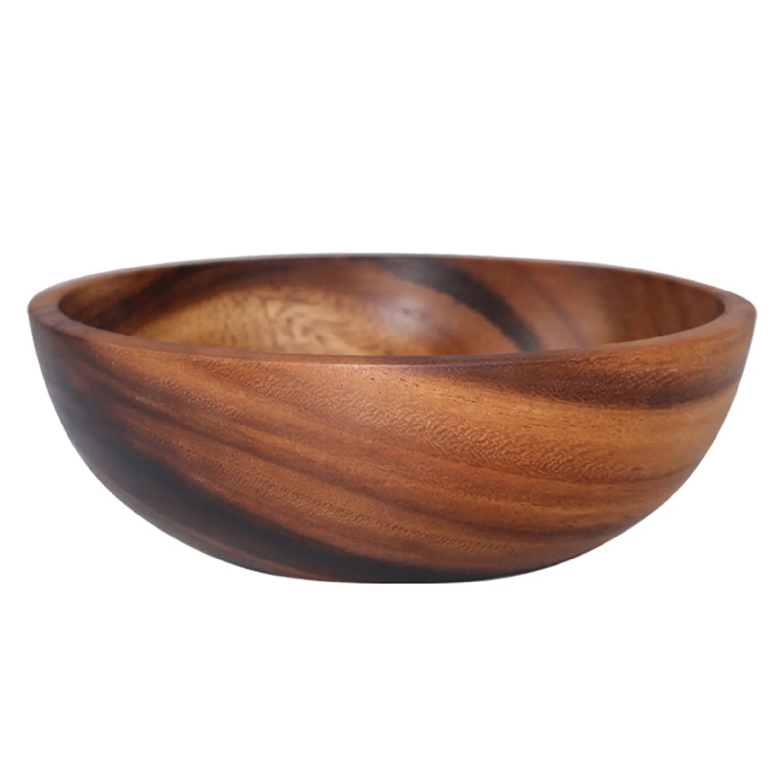 Opolski Household Round Wooden Fruit Salad Bowl Dinnerware Basin Container Kitchen Tool | Walmart (US)
