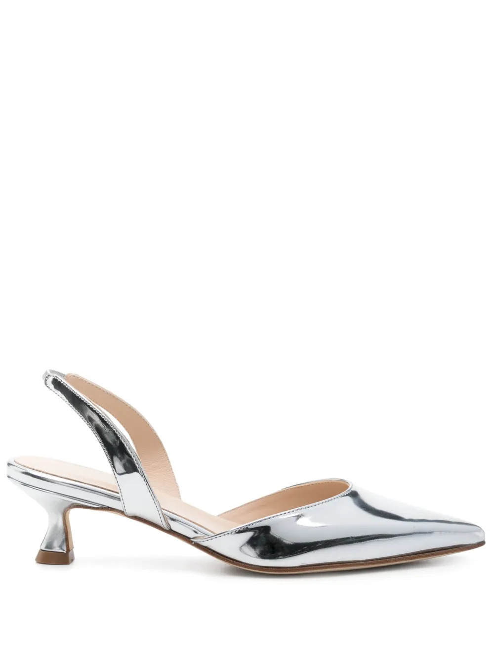Anna F. 55mm metallic pumps - Silver | Farfetch Global