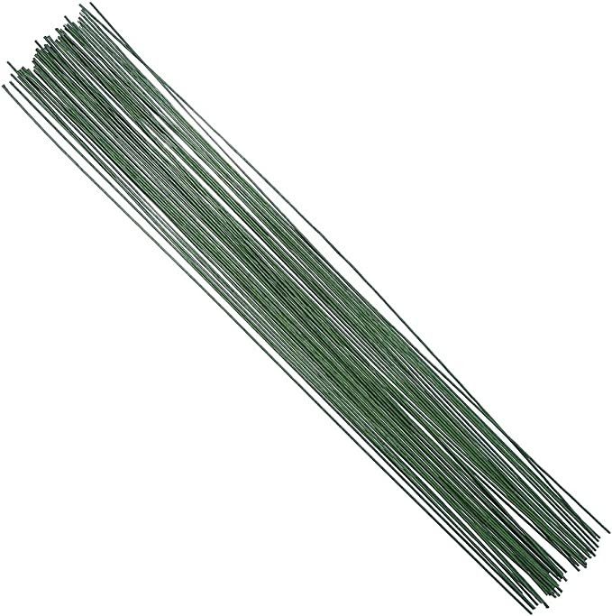 DECORA 18 Gauge Dark Green Floral Paper Wrapped Wire 16 inch,50/Package | Amazon (US)