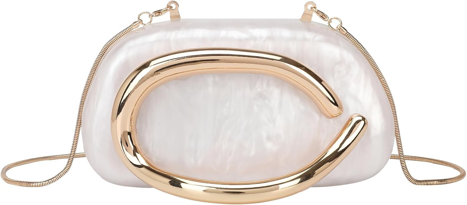 Clutch Purse Women Evening Bag Unique Trendy Purse for Women 2025 Vegan Leather Handbag Acrylic C... | Amazon (US)