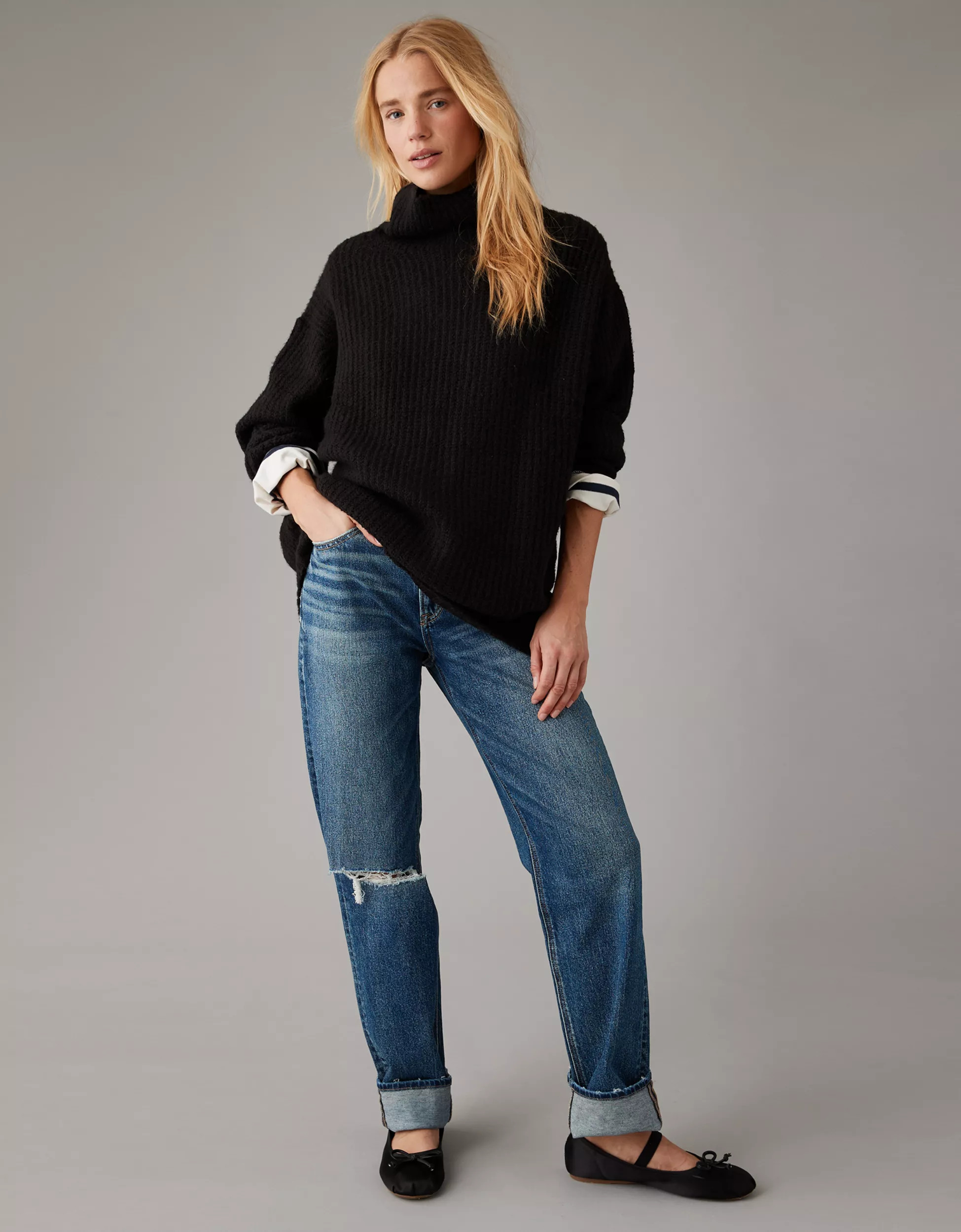 AE Whoa So Soft Mock Neck Sweater | American Eagle Outfitters (US & CA)