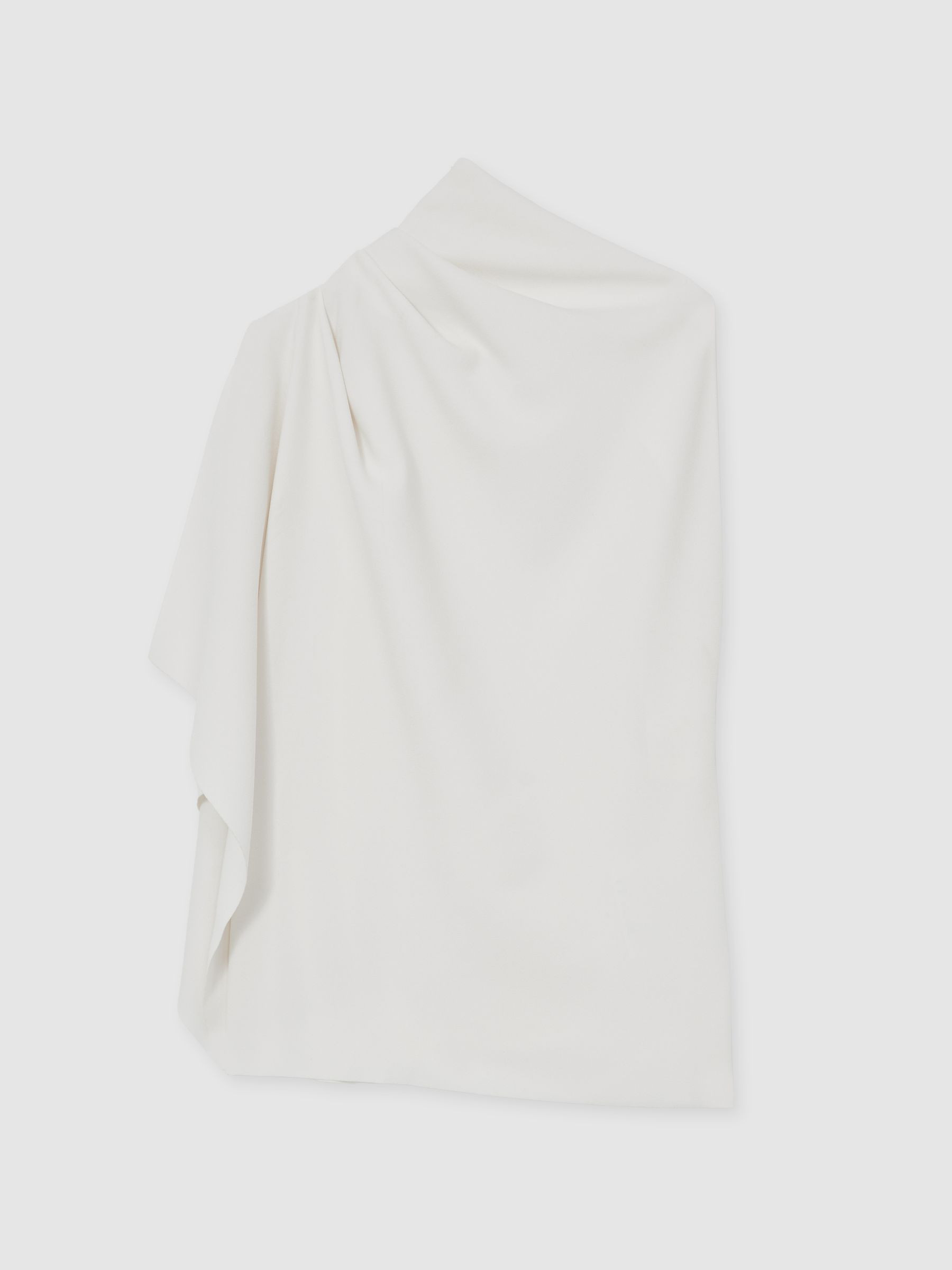 Reiss One-Shoulder Draped Top in Ivory - REISS | Reiss UK