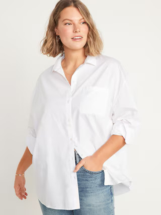 Oversized Boyfriend Long-Sleeve Shirt for Women | Old Navy (US)