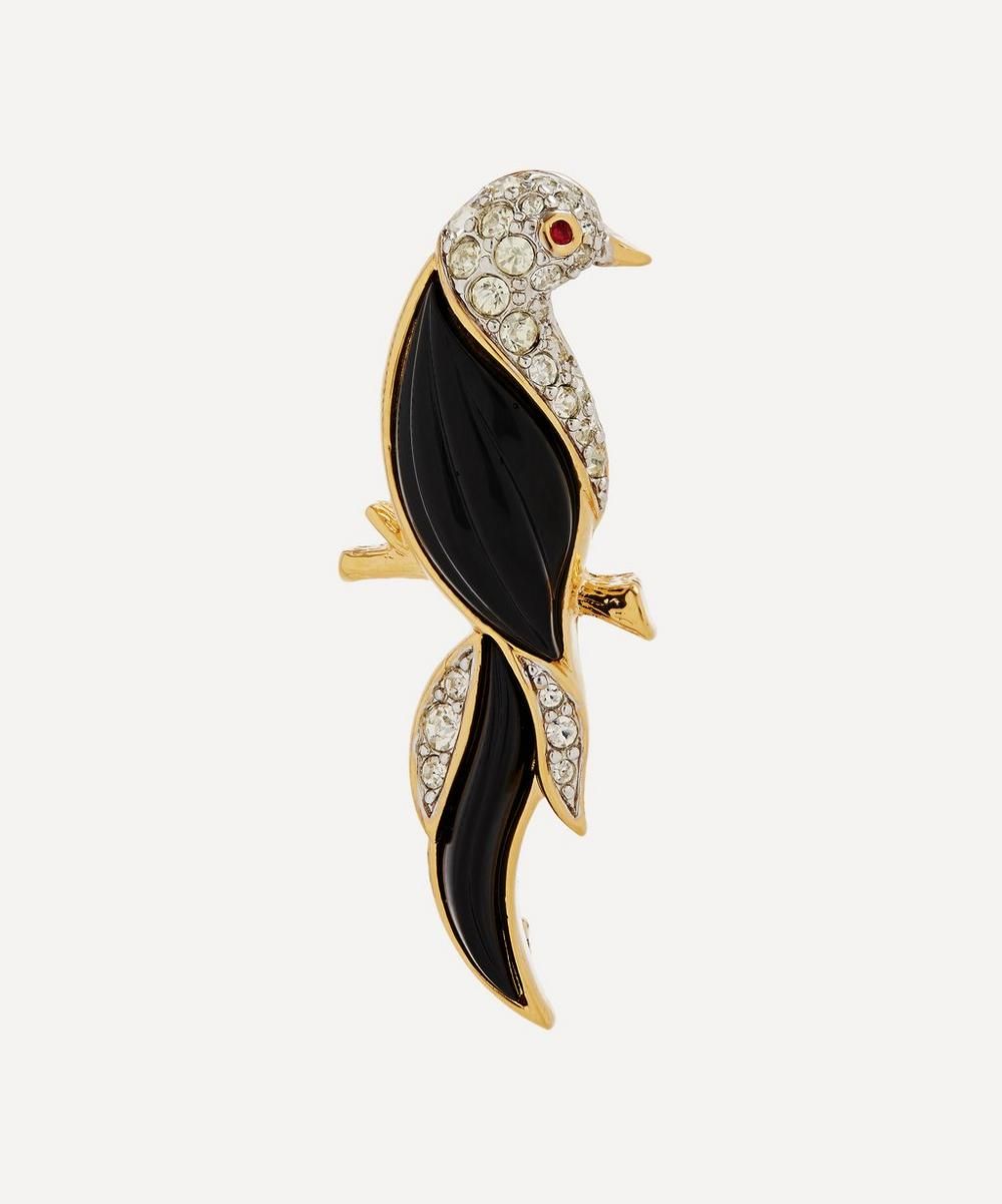 Gold-Plated 1990s D'Orlan Lucite and Crystal Bird Brooch | Liberty London (UK)