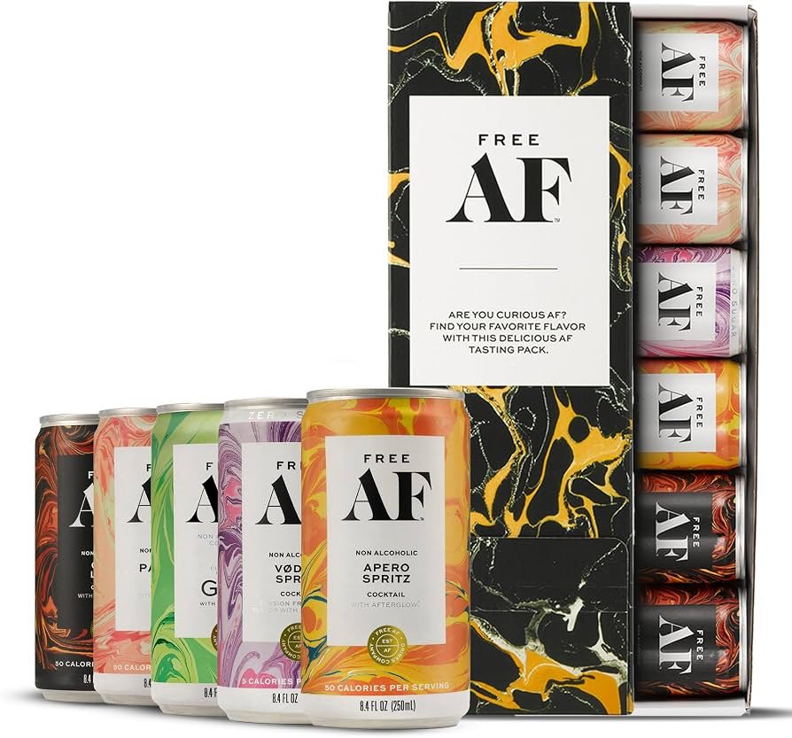 FREE AF Non-Alcoholic Tasting Pack | Ready to Drink, Random Assortment of Classic Mocktails | Low... | Amazon (US)