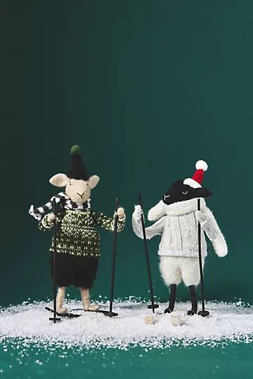 Skiing Sheep Ornament | Anthropologie (US)