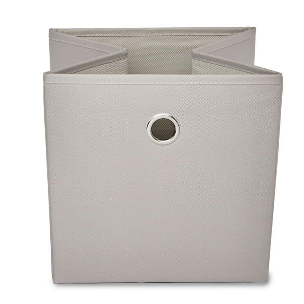 Mainstays Collapsible Fabric Cube Storage Bin (10.5" x 10.5"), Gray Pumice | Walmart (US)