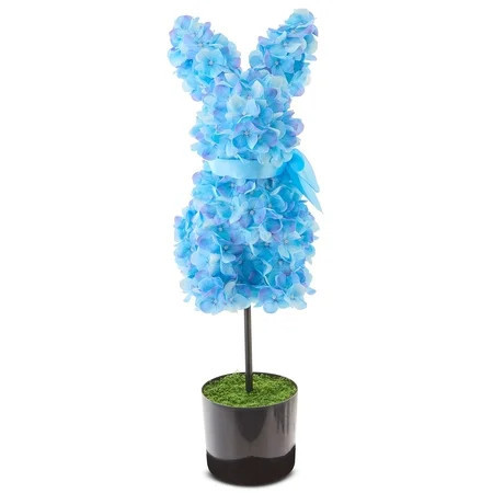 Hydrangea Bunny Topiary, Blue, 27", Easter by Way To Celebrate | Walmart (US)