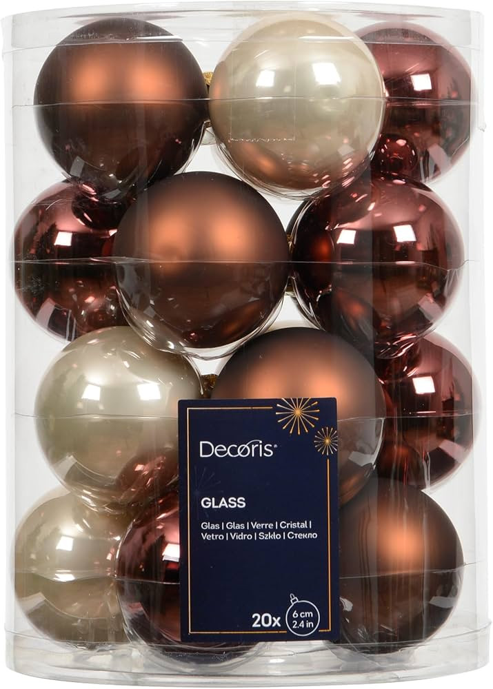 Kaemingk Weihnachtskugeln Glas 6cm x 20 Stück - matt & glänzend - Christbaumkugeln Weihnachtsba... | Amazon (DE)