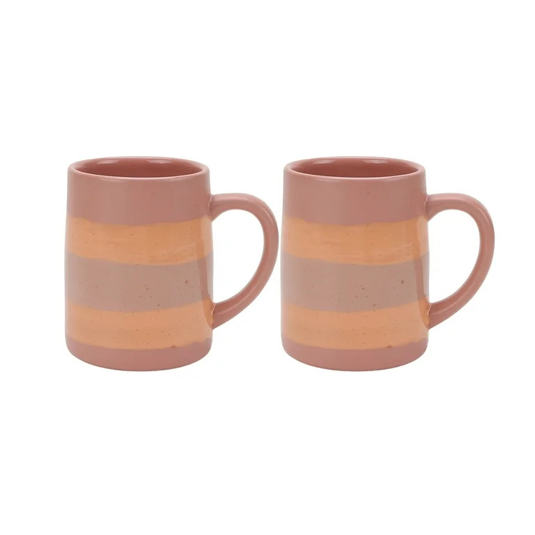 Just Feed Me by Jessie James Decker 2-Piece 18-Ounce Ceramic Mug Set, Striped | Walmart (US)