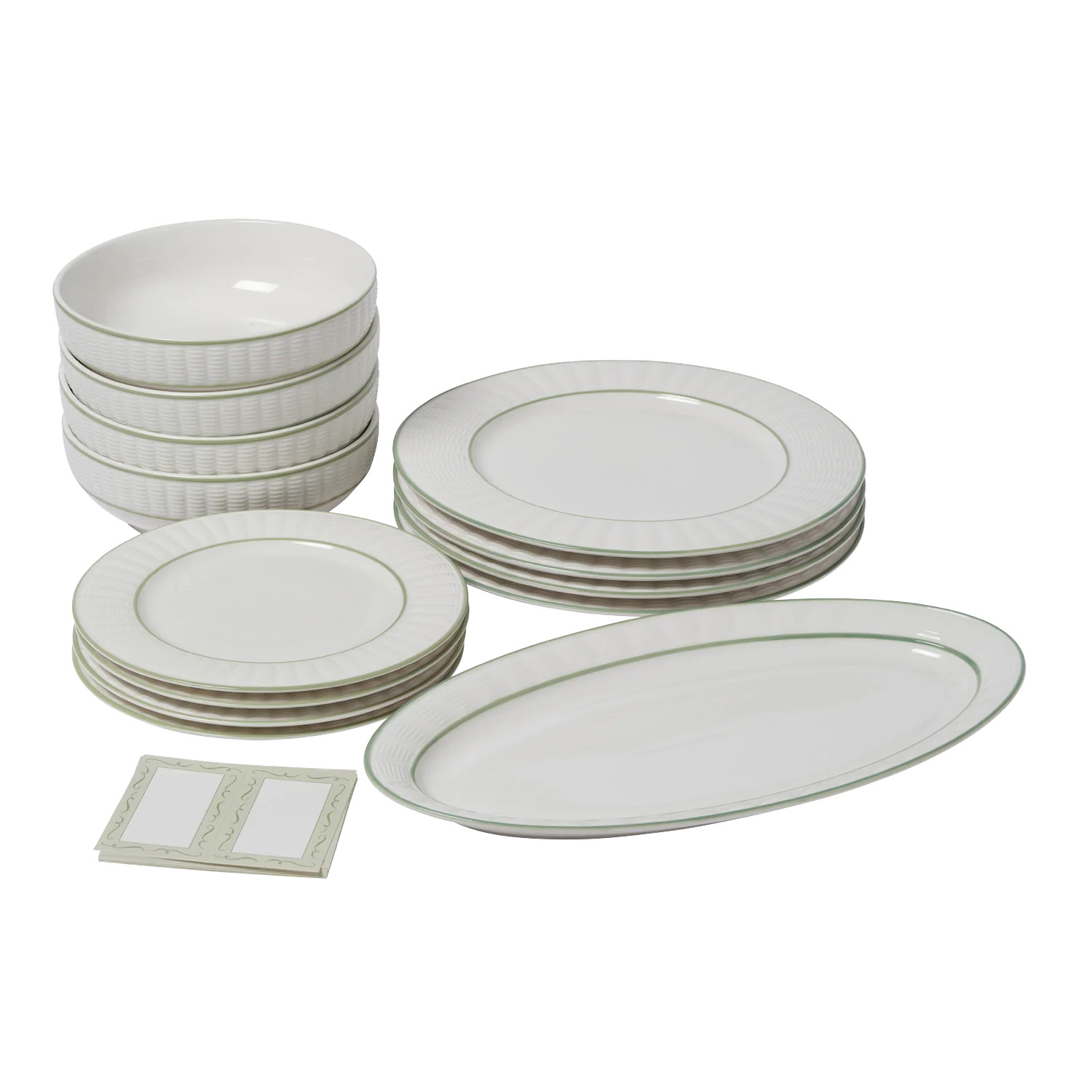 Sage and White Wicker Dining Set | In The Roundhouse