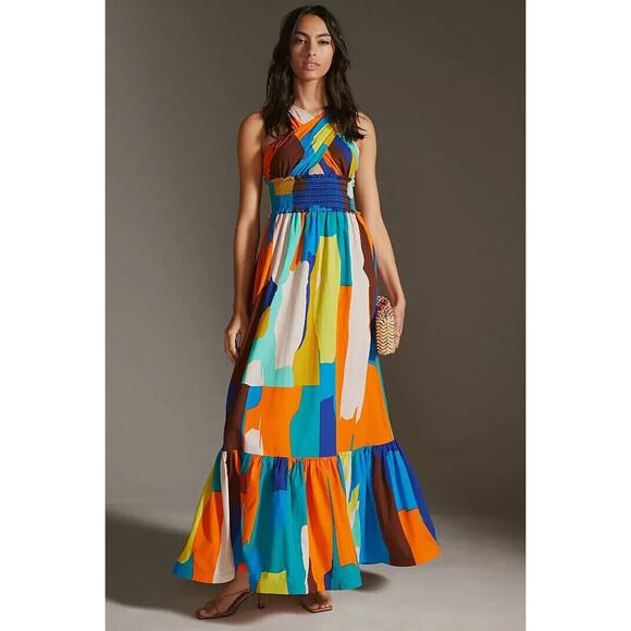 Anthropologie Plenty by Tracy Reese Size Small Petite Printed Halter Maxi Dress | Poshmark