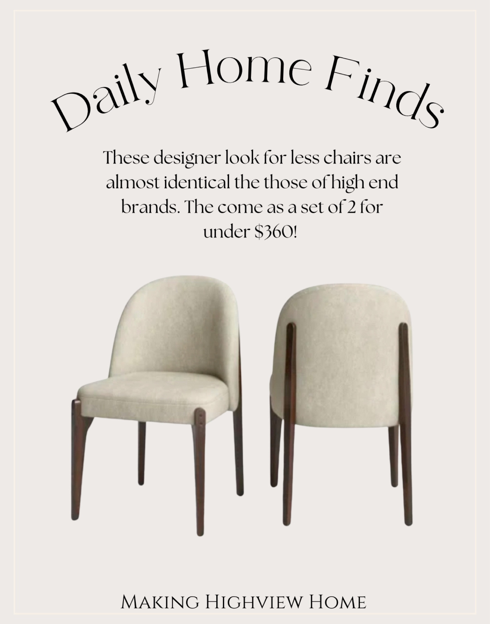 Designer look for less dining chairs. Set of 2 for under $360! 

#LTKStyleTip #LTKSaleAlert #LTKHome