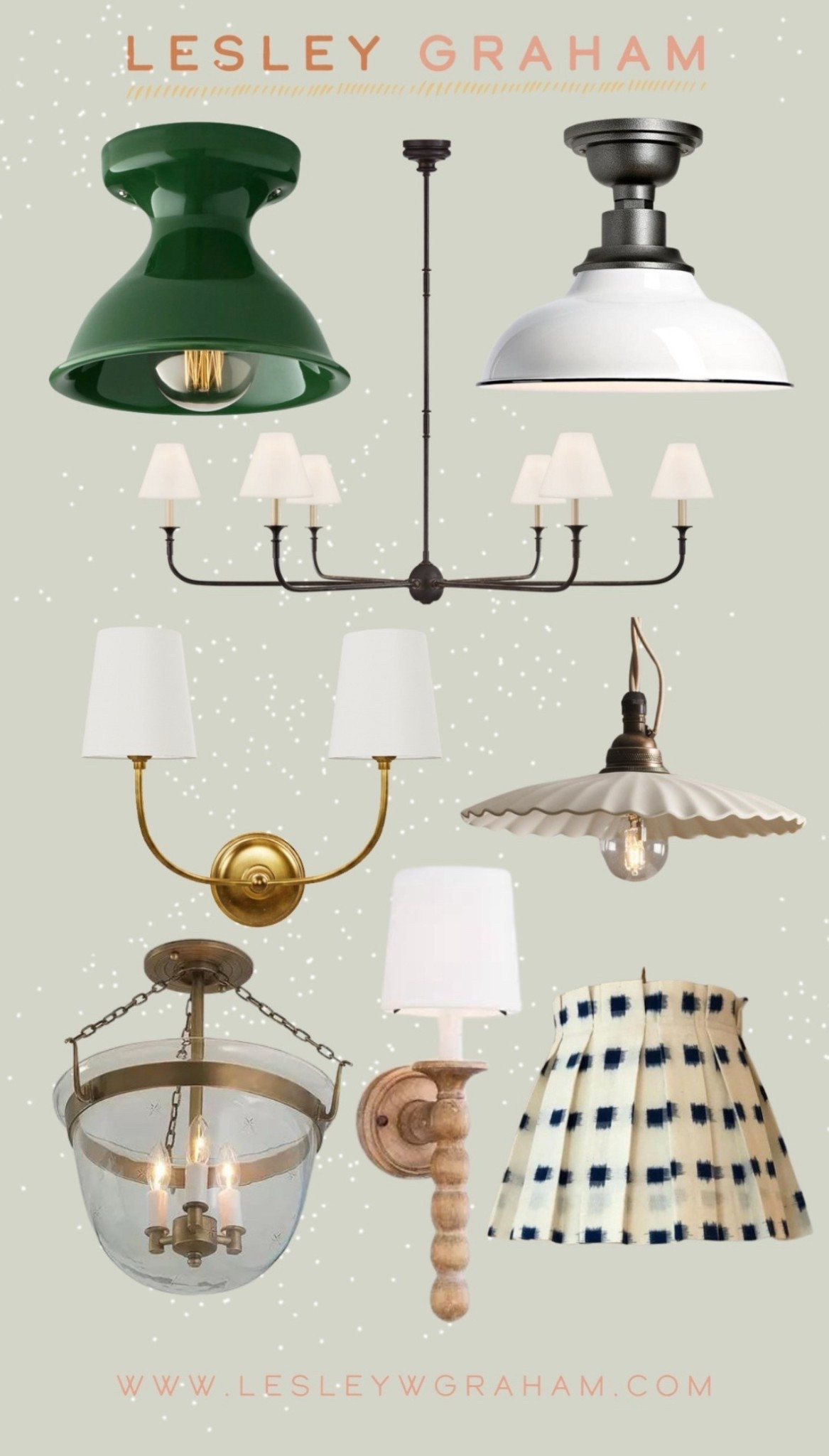 Lighting in our home sconce chandelier flush mount 
Bottom right is Alice Palmer and directly above is devol lighting 

#LTKHome