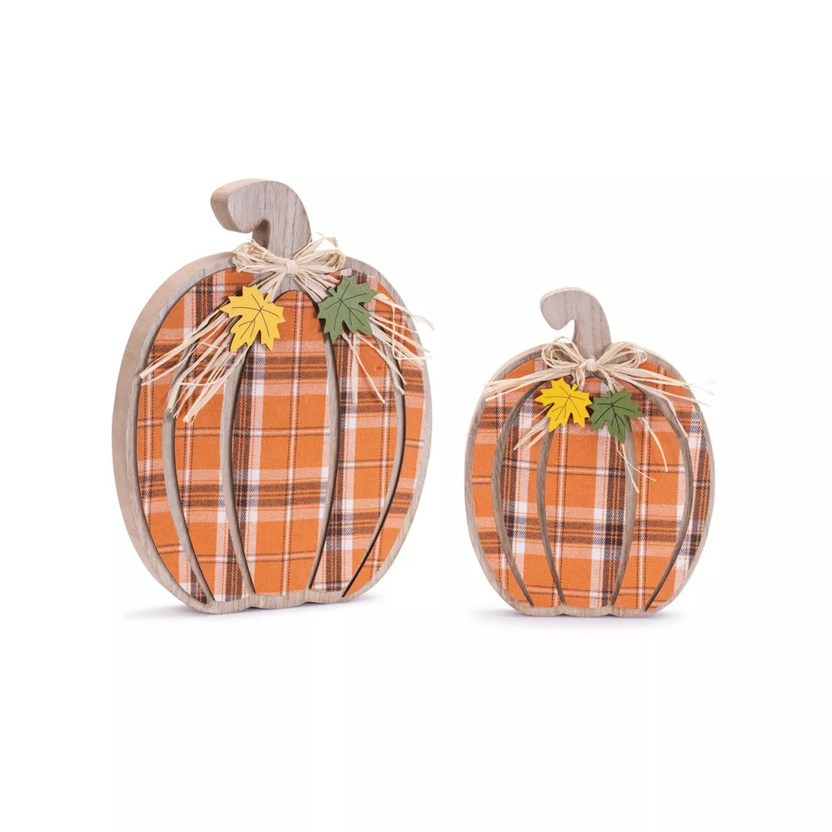 Melrose Harvest Plaid Pumpkin Decor (Set of 2) | Target