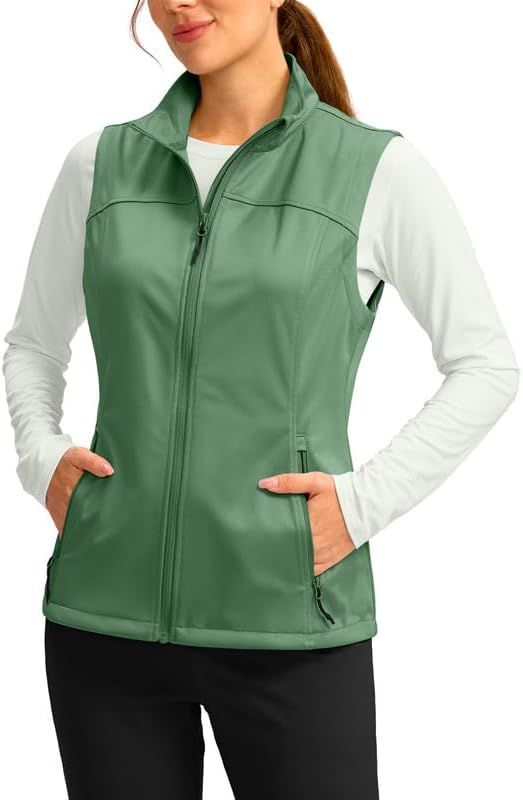 Soothfeel Women's Vest with Zipper Pocekts Lightweight Softshell Sleeveless Jacket Hiking Travel ... | Amazon (US)