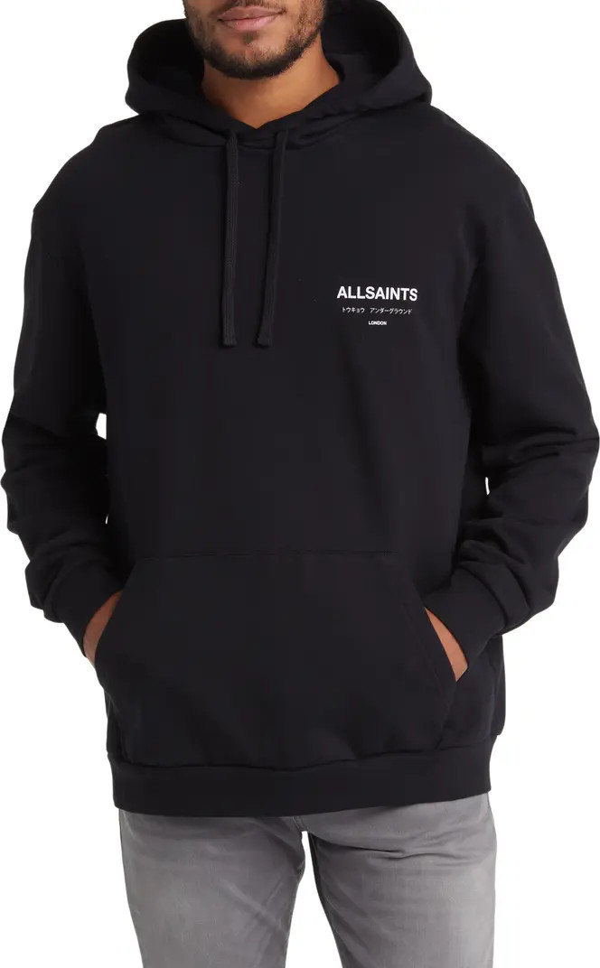 AllSaints Underground Logo Hoodie Sweatshirt | Nordstrom | Nordstrom