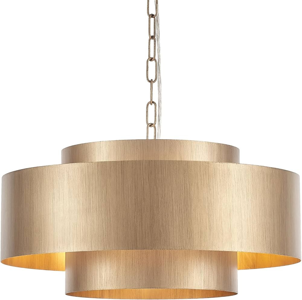 20” Brushed Brass Modern Chandelier Classic 3 Round Metal Pendant Light Contemporary Adjustable... | Amazon (US)