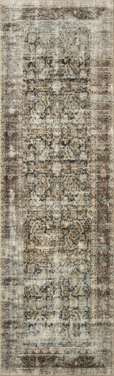 Morgan feat. CloudPile (TM) MOG-02 Navy/Sand Printed Area Rug | Rugs Direct