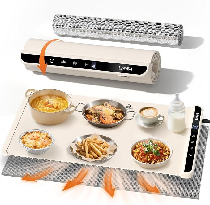 Warming Mat for Food, 26x15 Inch, Off White, Fast Heat, Child Lock | Amazon (US)