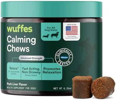 Wuffes Calming Soft Chews for Dogs, Stress Support Supplement with Relora®, GABA, L-Tryptophan &... | Amazon (US)