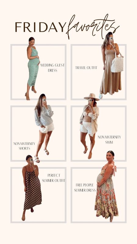 Friday favorites! 

Wedding guest dress, travel outfit, maternity, swim, summer dress, summer outfit 