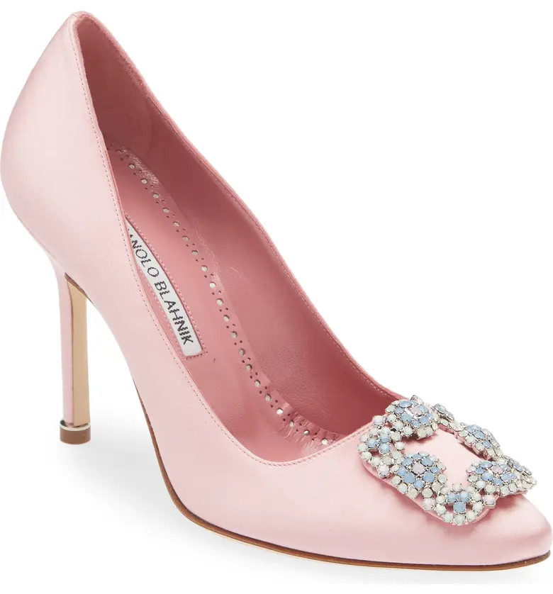 Manolo Blahnik Hangisi Embellished Buckle Pump (Women) | Nordstrom | Nordstrom