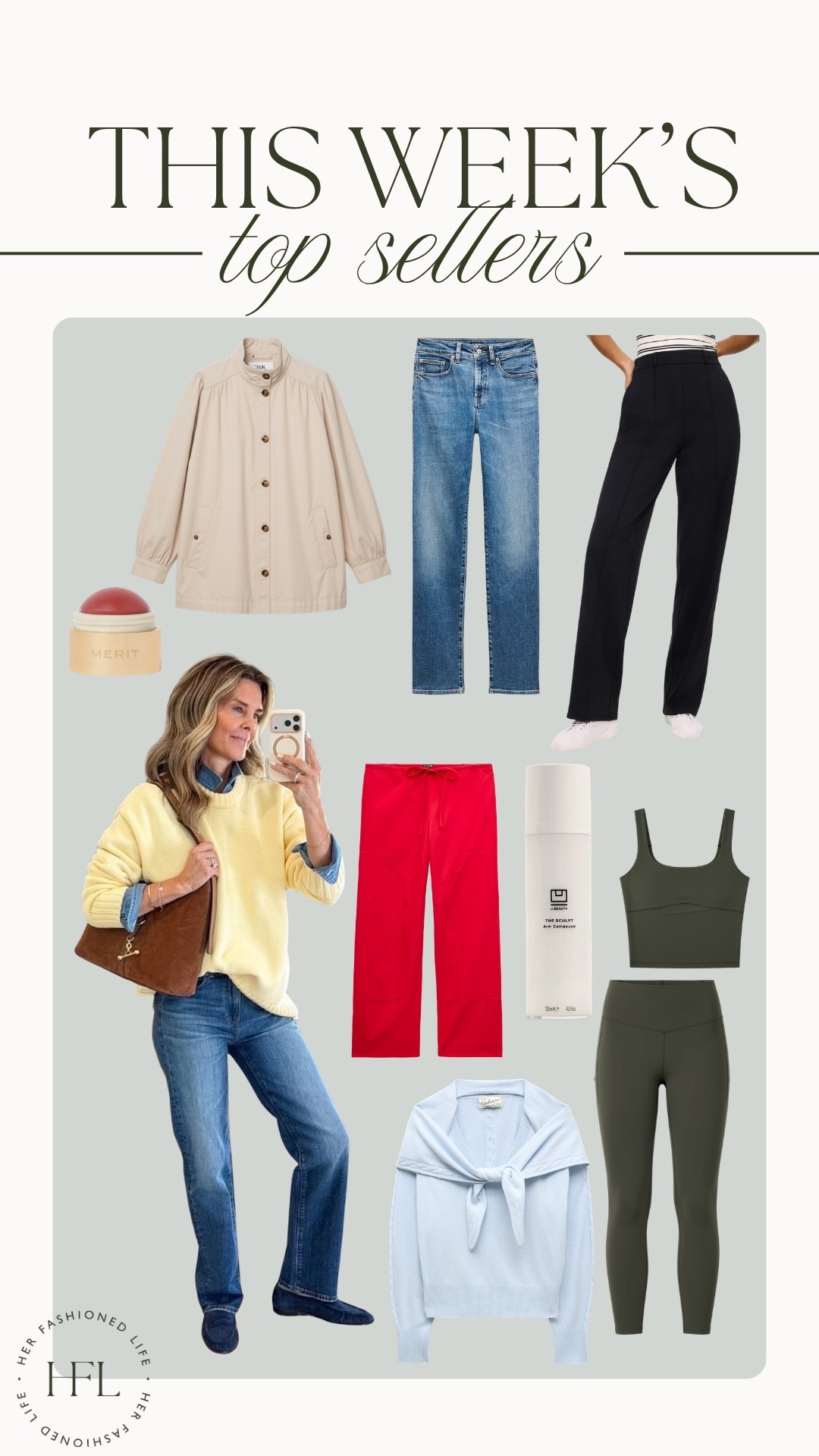 This week’s top sellers! -SPANX discount code: FashionedlifeXSpanx -UBeauty discount code: TAMMYC20 -blush -straight leg jeans -trouser pants -Vuori workout set -lightweight fall jacket -cashmere sweater

#LTKOver40 #LTKSeasonal #LTKootd