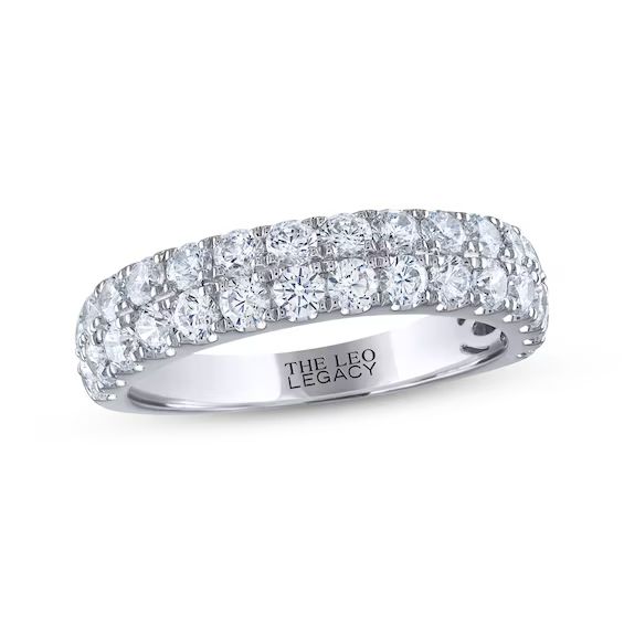 THE LEO Legacy Lab-Created Diamond Two-Row Anniversary Ring 1-1/2 ct tw 14K White Gold | Kay Jewelers