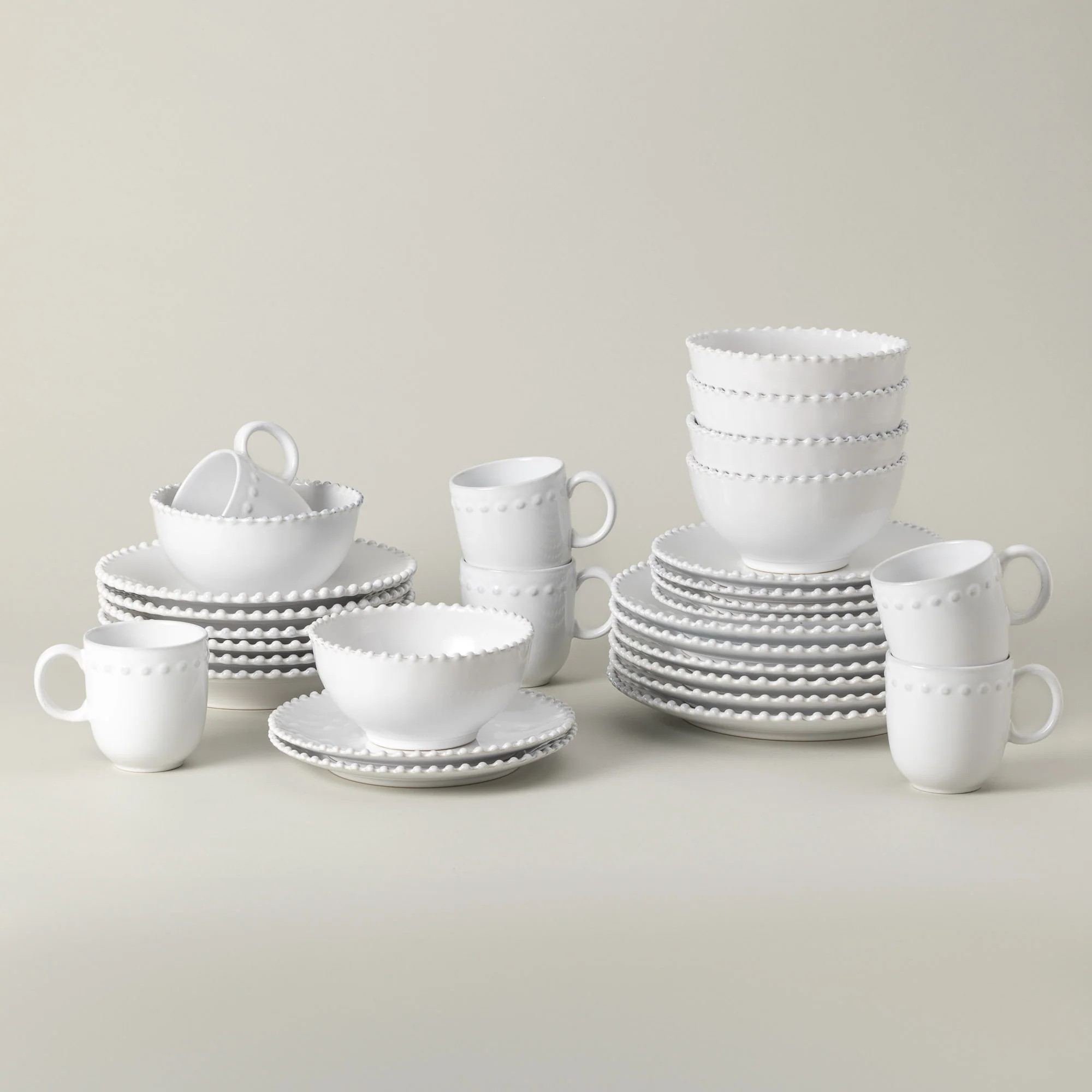 30-Piece Dinnerware Set with Soup/Pasta Plate Pearl | Costa Nova