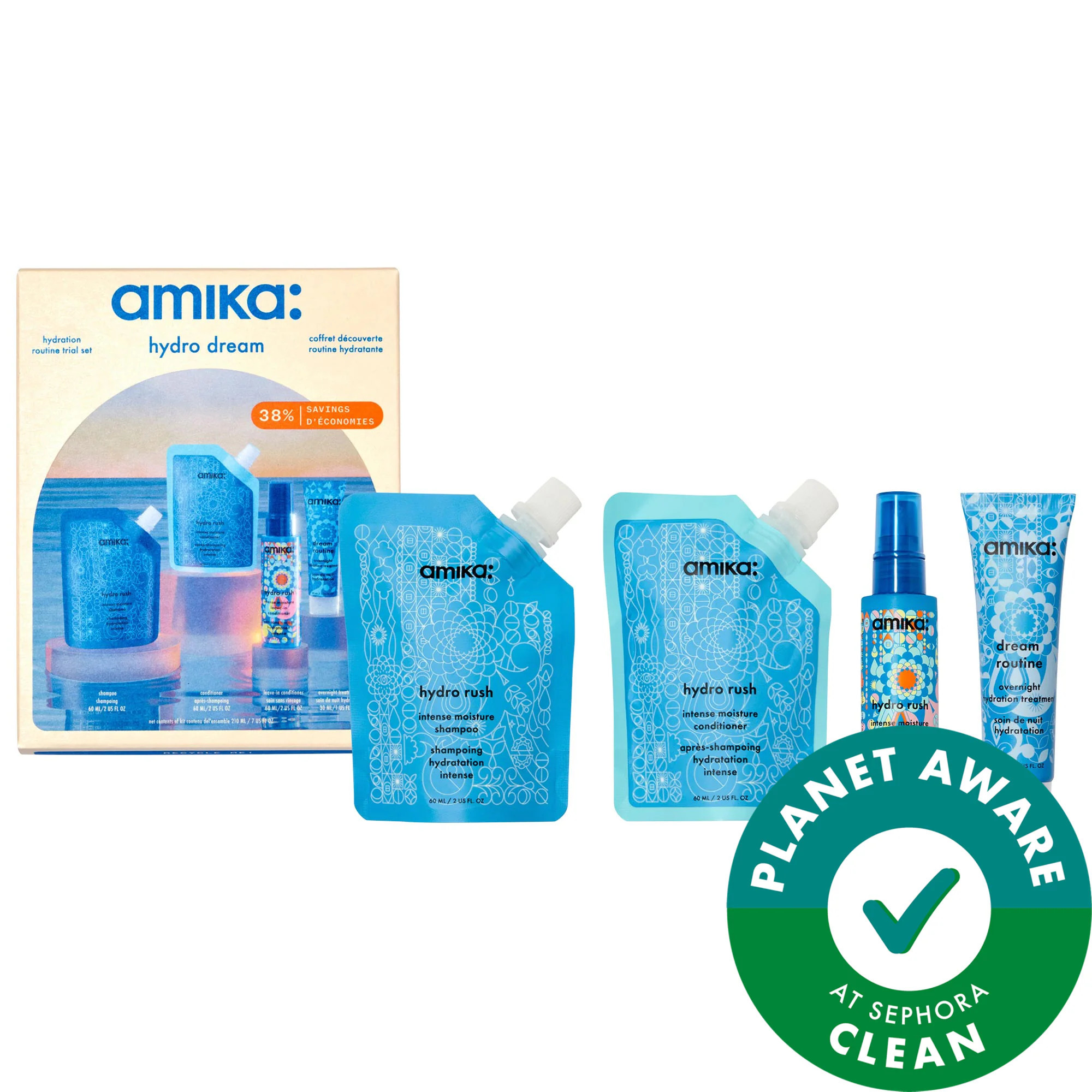 amika Mini Hydro Rush Shampoo & Conditioner Set | Sephora (US)