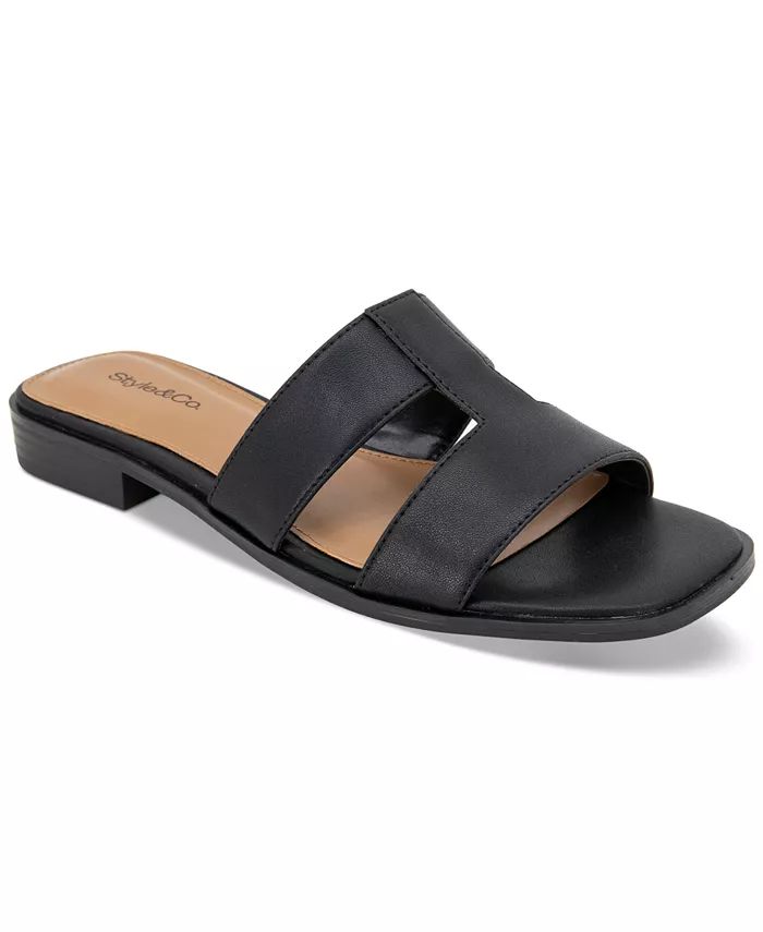 Style & Co Women's Gabbyy Slip-On Slide Flat Sandals, Created for Macy's - Macy's | Macy's