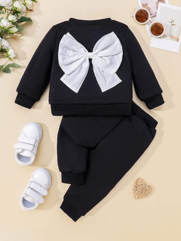 Baby Big Bow Sweatshirt & Sweatpants | SHEIN