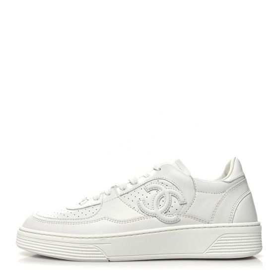 Calfskin CC Womens Sneakers 39.5 White | FASHIONPHILE (US)