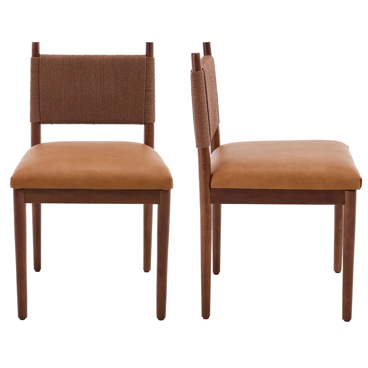Modern Upholstered Dining Chairs With Backrest And Solid Wood Legs For Living Room/Dining Room (S... | Wayfair North America