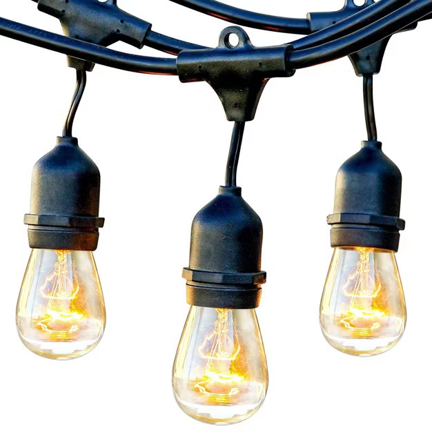 Brightech Ambience Pro Outdoor String Lights with 15 Hanging Sockets & White Edison Bulb for Outs... | Target