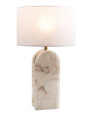 28in Alabaster Metal Table Lamp With Nightlight | TJ Maxx