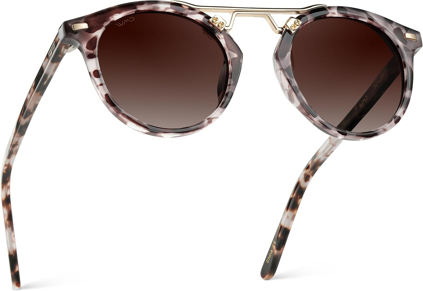 WearMe Pro - Women's Polarized, Round Retro, Double-Bridge Vintage Sunglasses | Amazon (US)