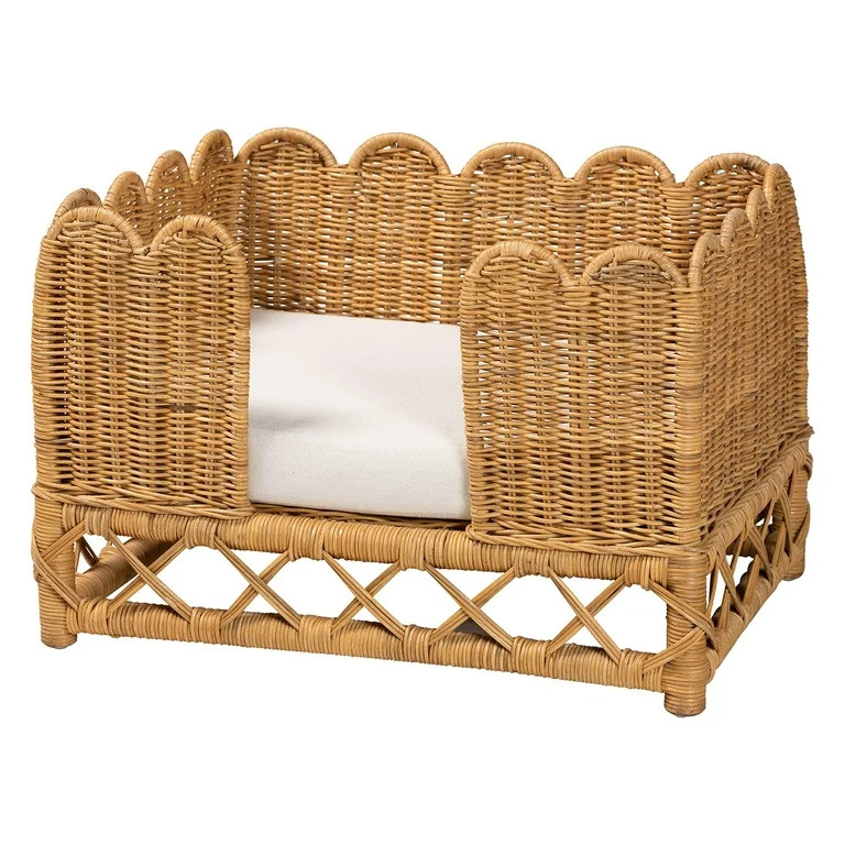 bali & pari Palm Bohemian Light Honey Rattan Pet Bed | Walmart (US)