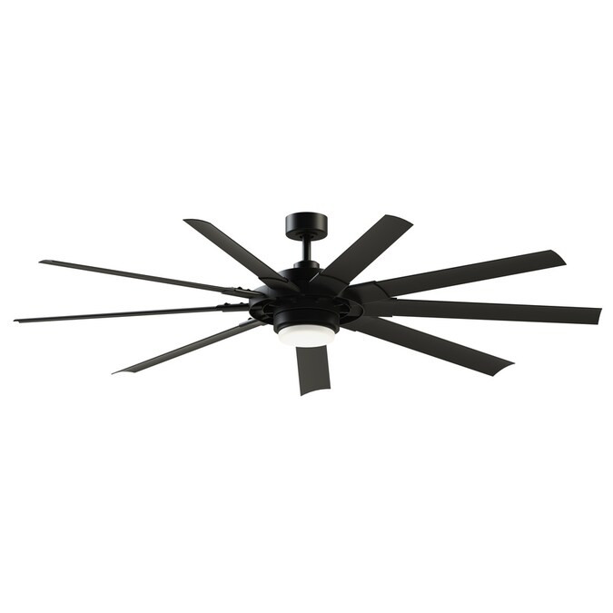 Fanimation Studio Collection Slinger v2 72-in Matte black LED Indoor/Outdoor Ceiling Fan with Rem... | Lowe's
