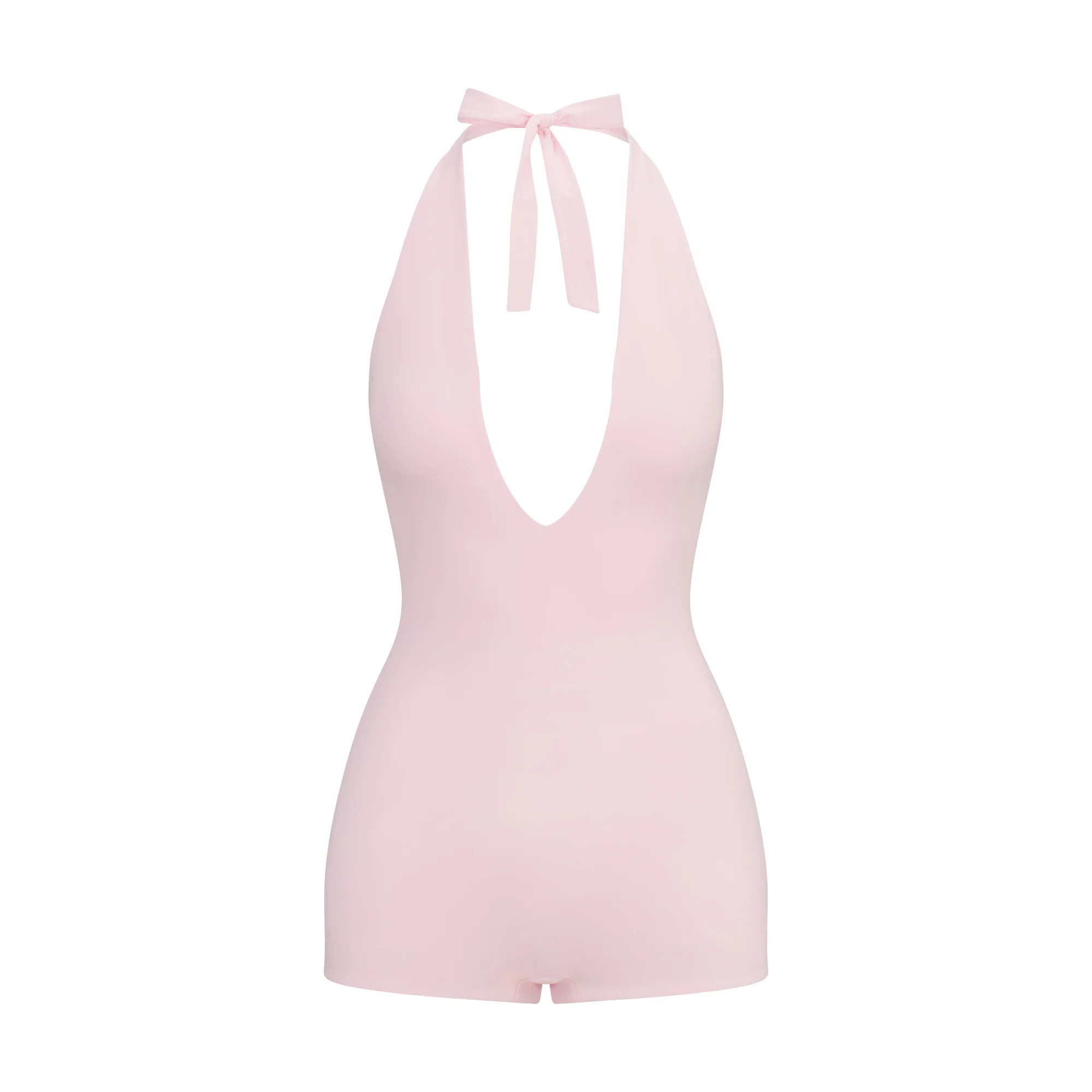 SKIMS Plunge Onesie (Bodysuit) | Pink | Medium | Cotton Jersey | SKIMS (US)