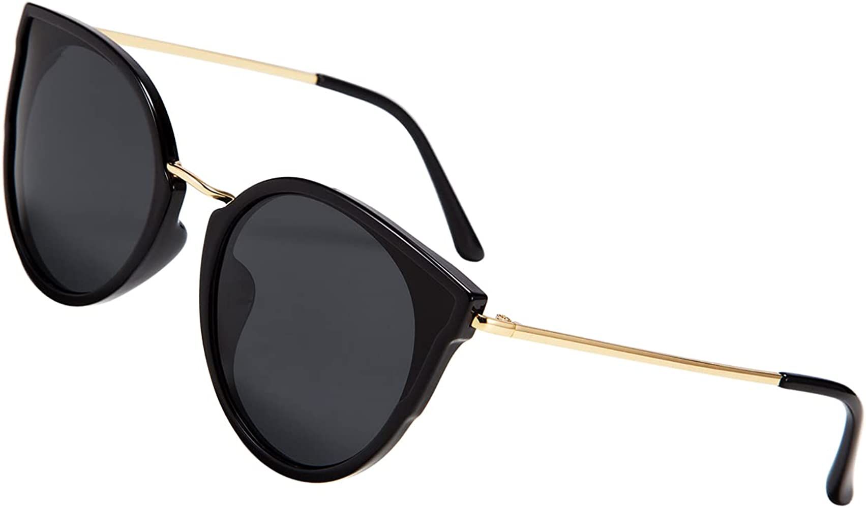 FEISEDY Women Chic Polarized Cat Eye Sunglasses Vintage Oversized Round Sunglasses Anti Glare B70... | Amazon (US)
