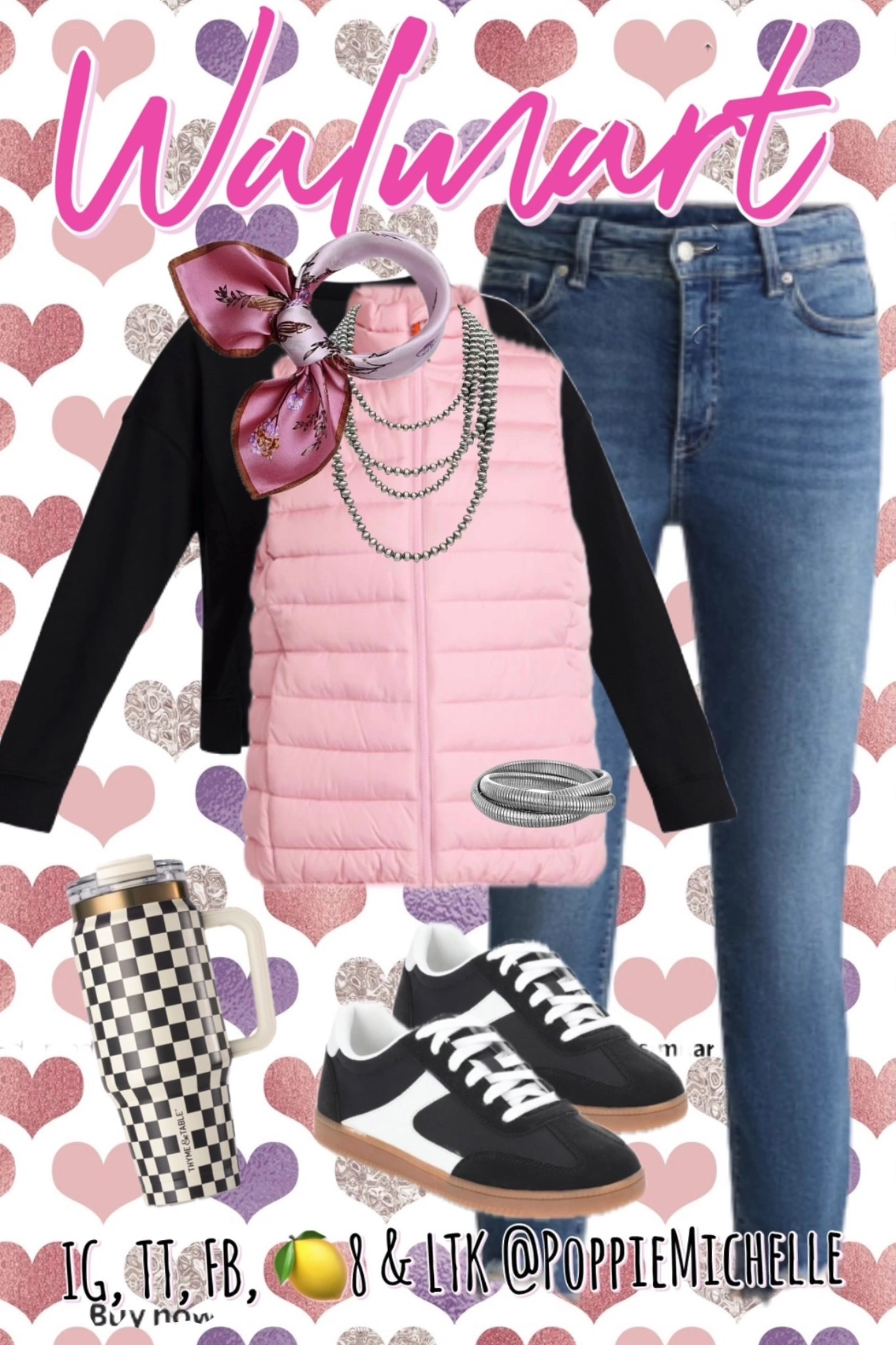 Valentine’s Day outfit inspiration!! 

Pink vest, pink sleeveless, puffer vest, light, pink vest, black, long sleeve shirt, black, long sleeve sweatshirt, light wash, denim straight leg jeans, straight leg, blue jeans, black sneakers, black tennis shoes, black, and white checkered Tumblr 

#LTKootd