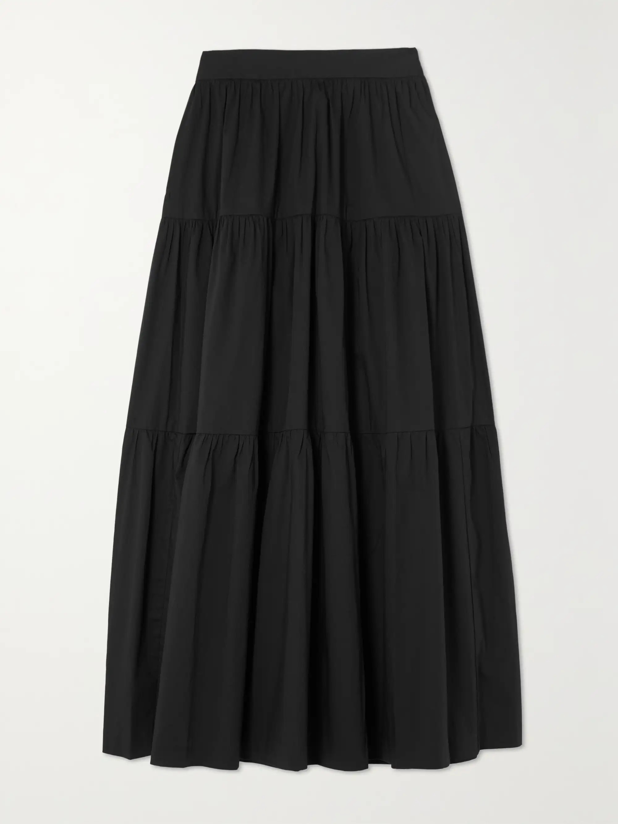 Sea tiered stretch-cotton poplin midi skirt | NET-A-PORTER (US)